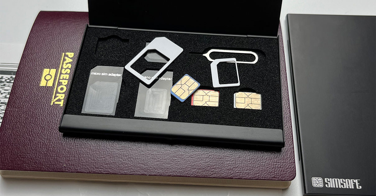 Rangement de carte SIM, Simsafe avec un design épuré et élégant.