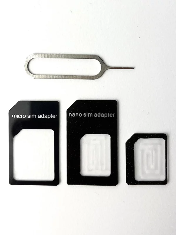 Adaptateur sim, nano, micro, standard avec pin d'éjection simsafe 1